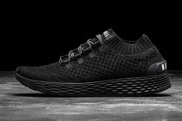 Black Nobull Reflective Knit Runner Men's Running Shoes | CA X1173Y